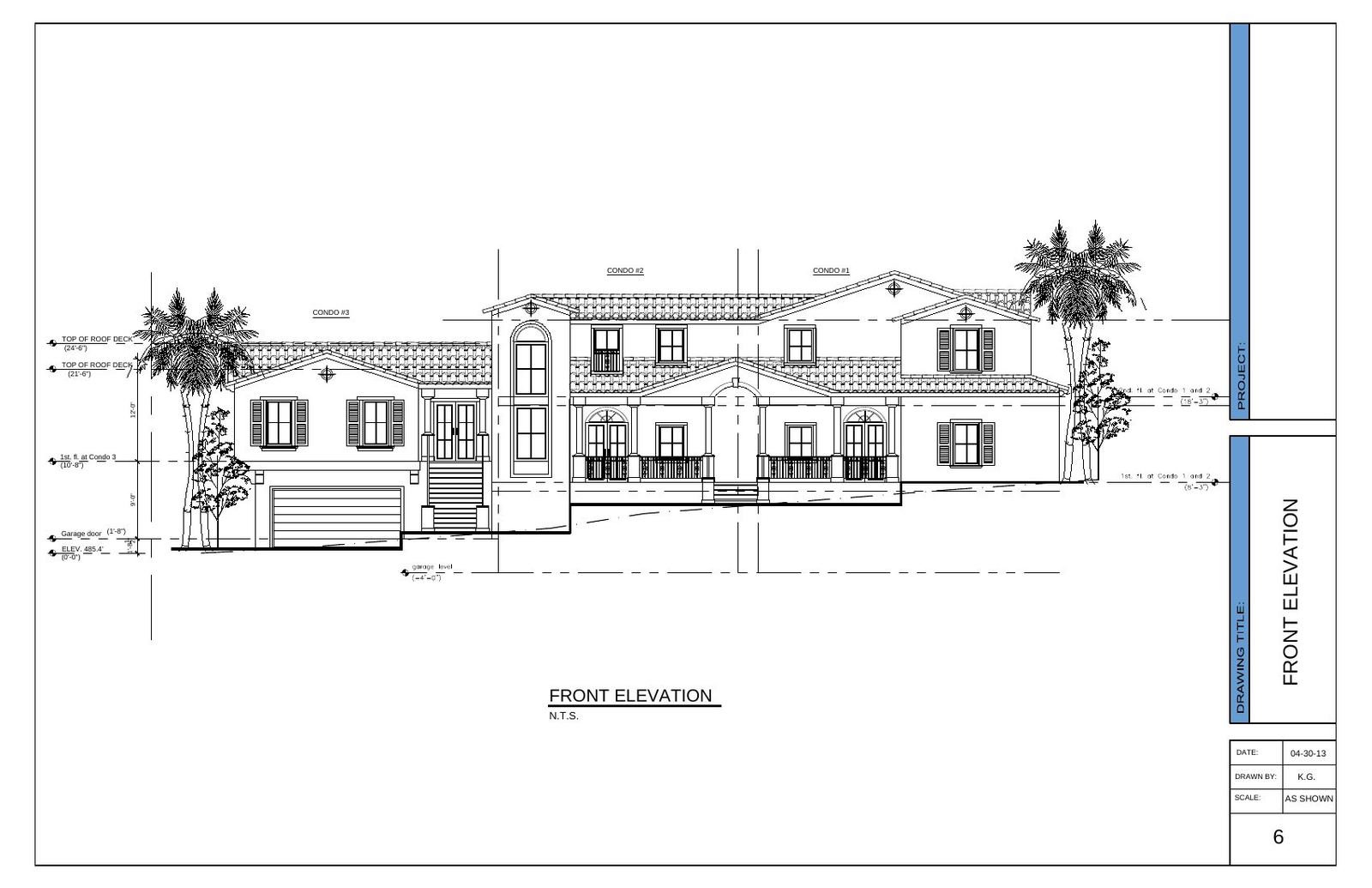 Condo duplex - front elevation