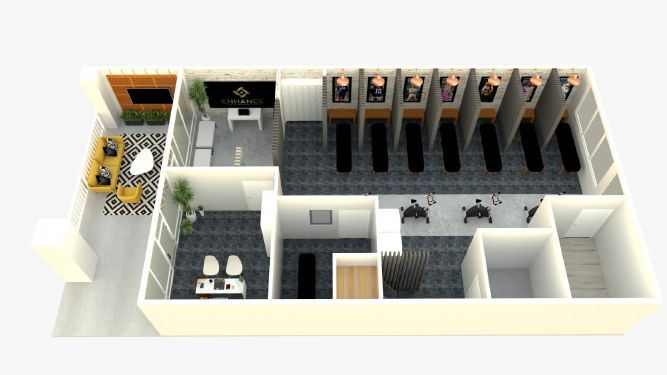 Recovery studio - overhead model view