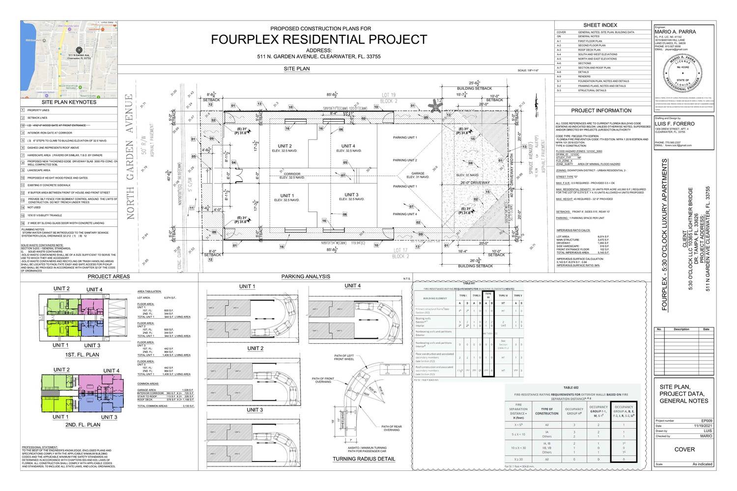 Permit set — cover & site plan