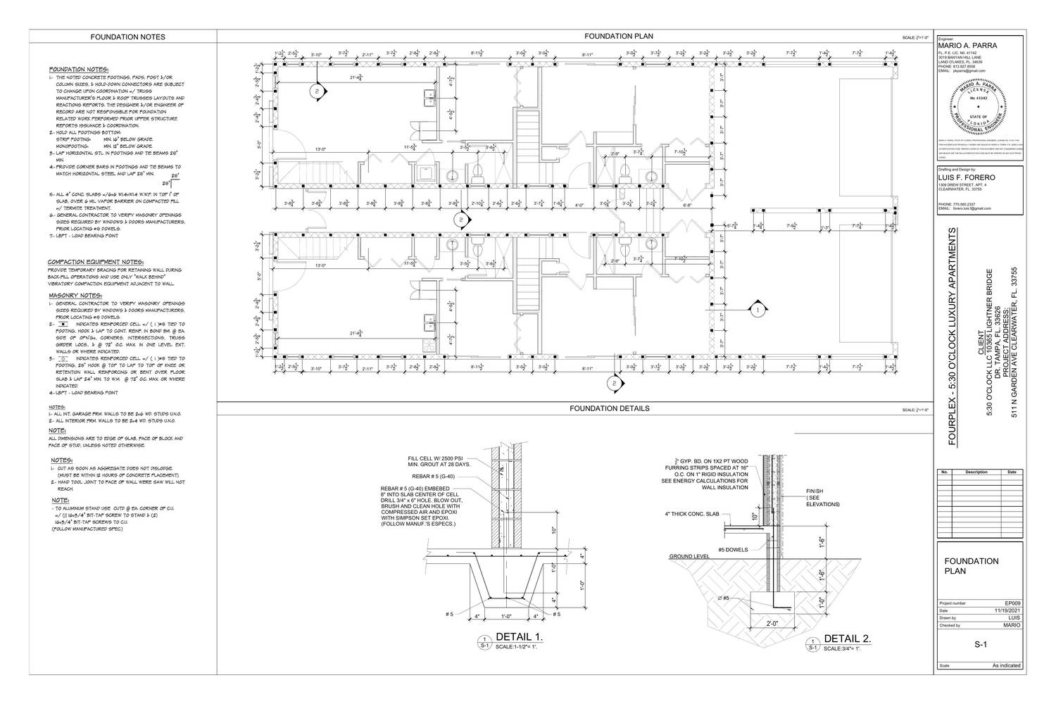 S-1 · Foundation plan