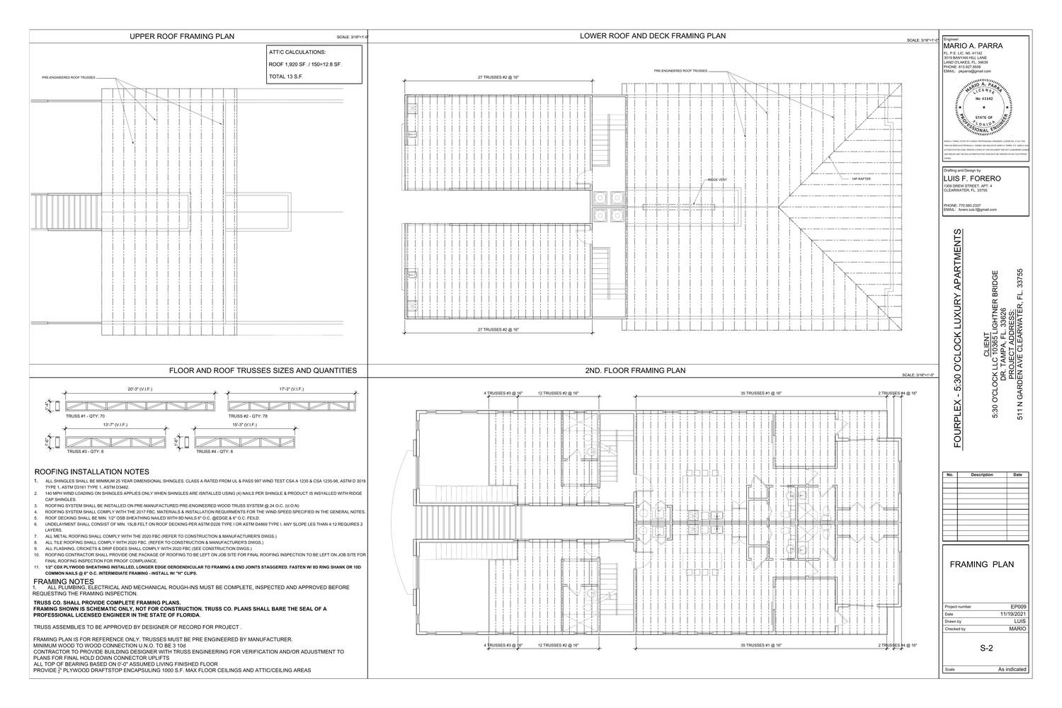 S-2 · Framing plans